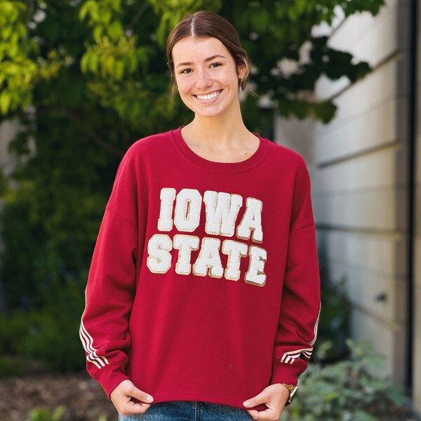 Colosseum Women's Iowa State Cardinal Chenille Crewneck Sweatshirt